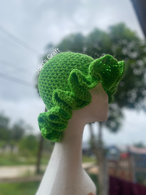 Medium Ruffle Hat- ( Color Spring Green)
