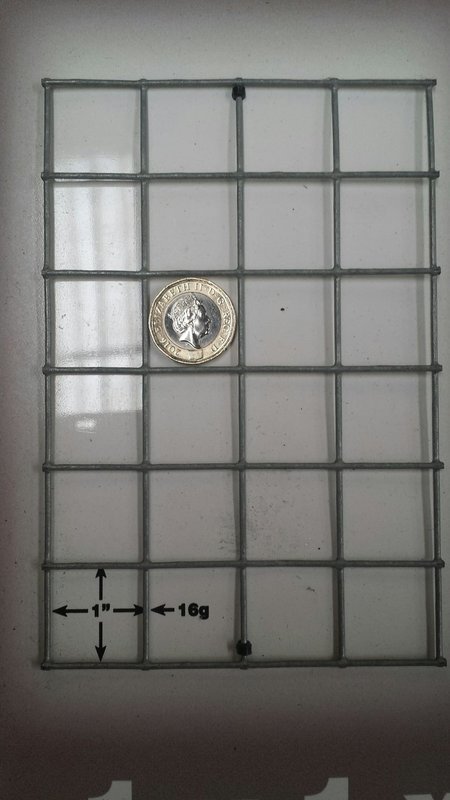 1.0" x 1.0" x 16swg (1.60mm) Galvanised Welded Wire Mesh Rolls - 3' x 30m.