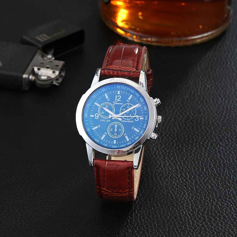 High-End Men&#39;s Classic Watch – Blue Light Glass, Three-Dial Design, and Sleek Belt Strap, Perfect for Fashion and Wholesale
