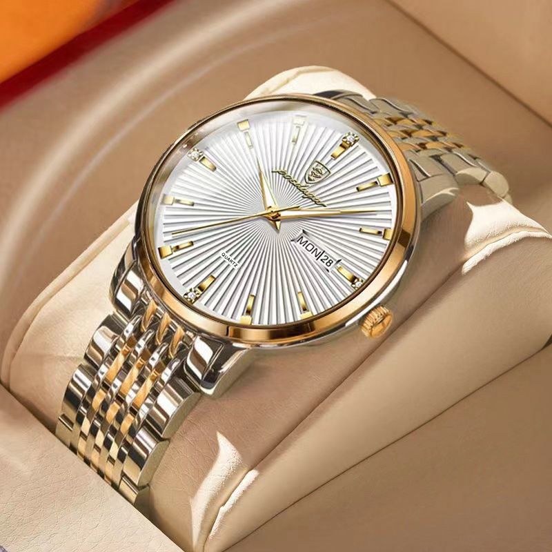 Men&#39;s Quartz Watch with Steel Band - Sleek &amp; Minimalist Design