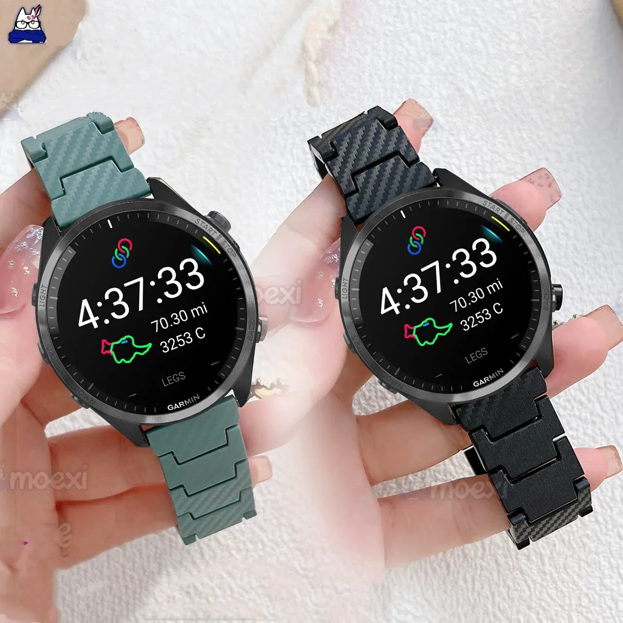 Carbon Fiber 22mm Strap for Garmin Forerunner Series