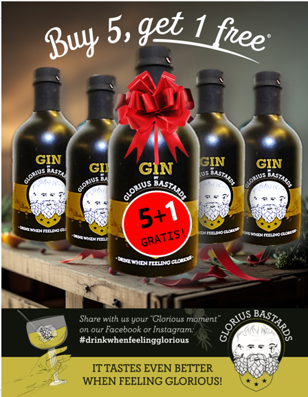 EXCLUSIEVE ACTIE :  GLORIUS GIN 5+1 gratis