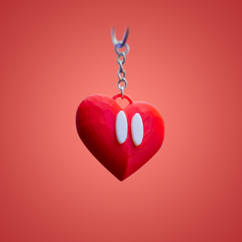 Heart Keyring/Bag Charm - Super Mario Inspired