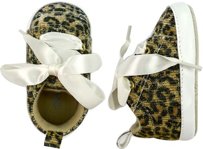 LITTLE ME - Zapato tenis de leopardo con cinta besh