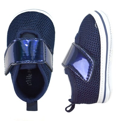 LITTLE ME - Zapato tenis azul marino con cincho con velcro