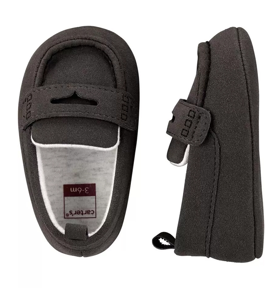 CARTERS  - Zapato tipo mocasin gris obscuro de niño
