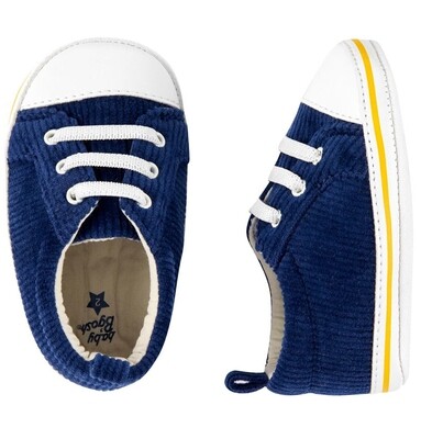 OSHKOSH - Zapato tenis azul marino de corduroy para niño