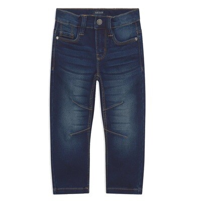 BLUE SEVEN-Pantalón de lona cinturón ajustable, lona azul obscura