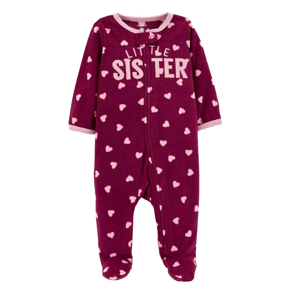Pijama carters de microfleece corinta y rosada, Little Sister