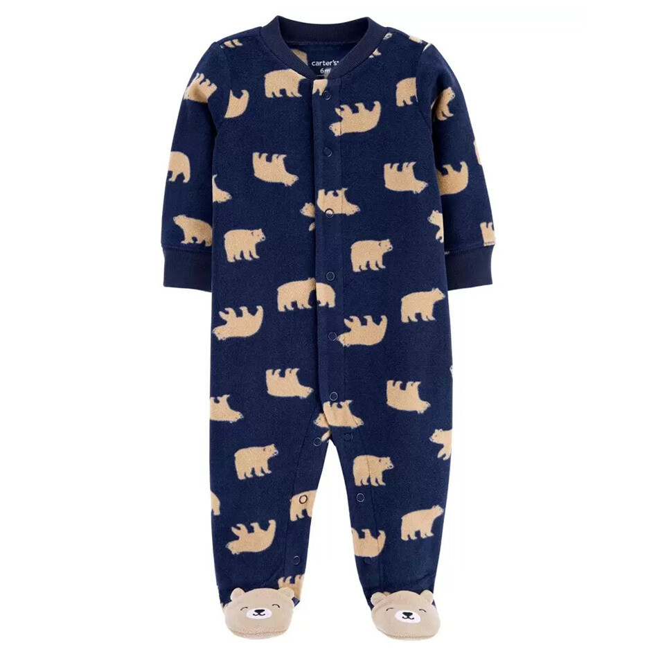 Pijama de microfleece estampada osos, azul marina