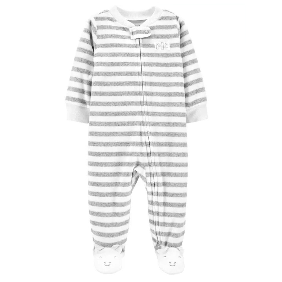 Pijama de microfleece con rayas grises