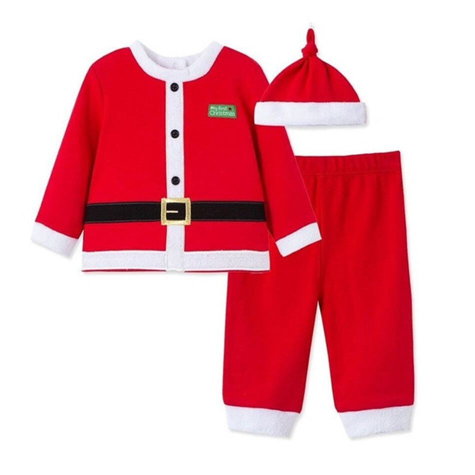Little Me- Pijama de dos piezas, traje de Santa con gorro