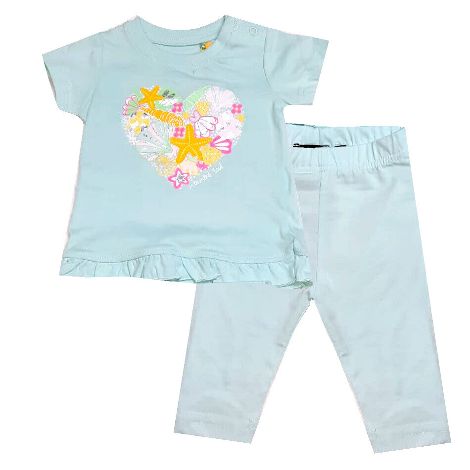 CONJUNTO BLUE SEVEN   blusa aqua , con pantalón capri aqua, Mermaid Summer