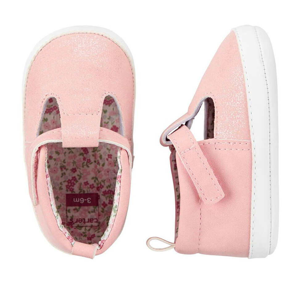 Zapatos carters de bebé con trabita rosados