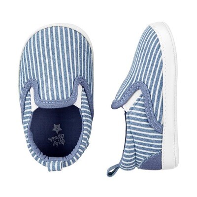 Zapato carters de bebé tenis de meter rayado azul y gris