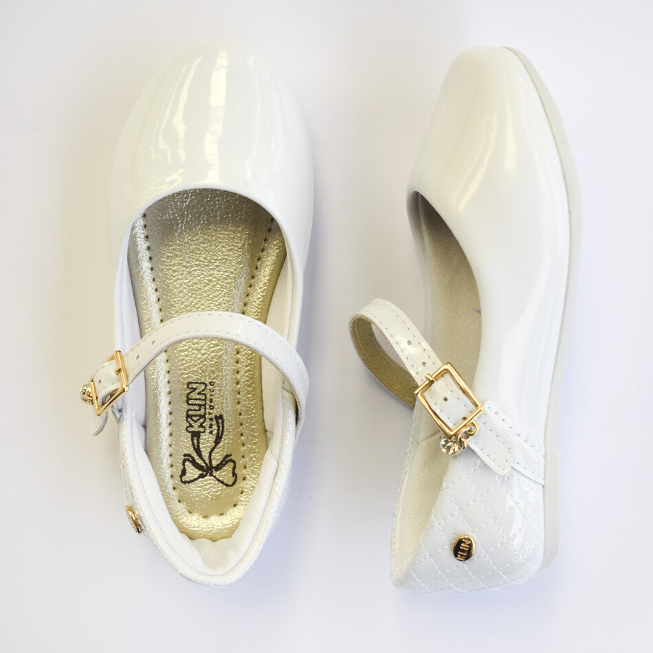 Zapato de Vestir Klin Princesa de trabita charol blanco