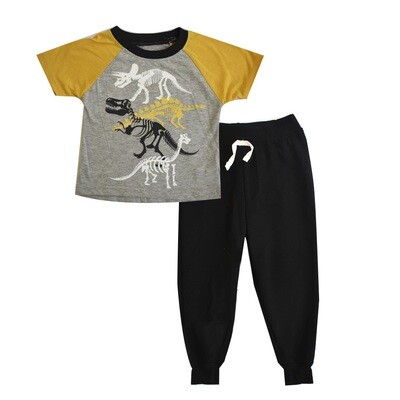 Conjunto Little Rebels pantalón con pita  y t-shirt dinosaurios