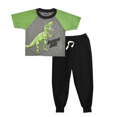 Conjunto Little Rebels pantalón con pita  y t-shirt dinosaurio
