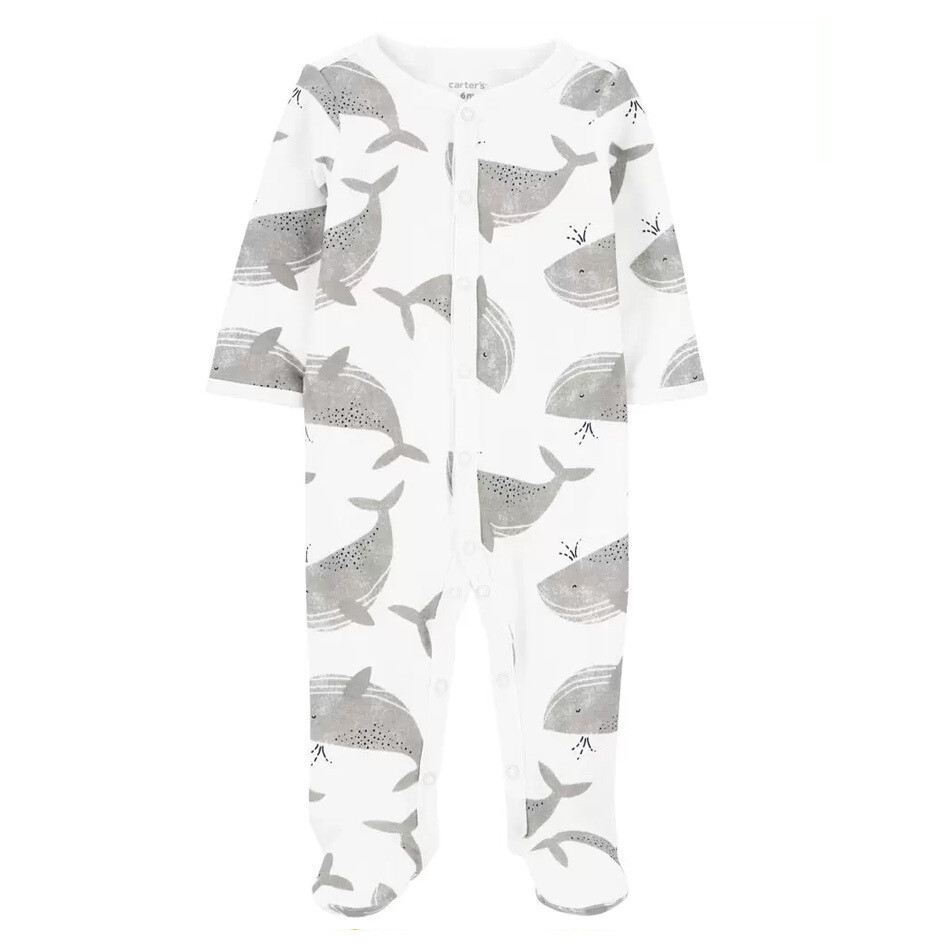 Pijama con pies estampada ballenas
