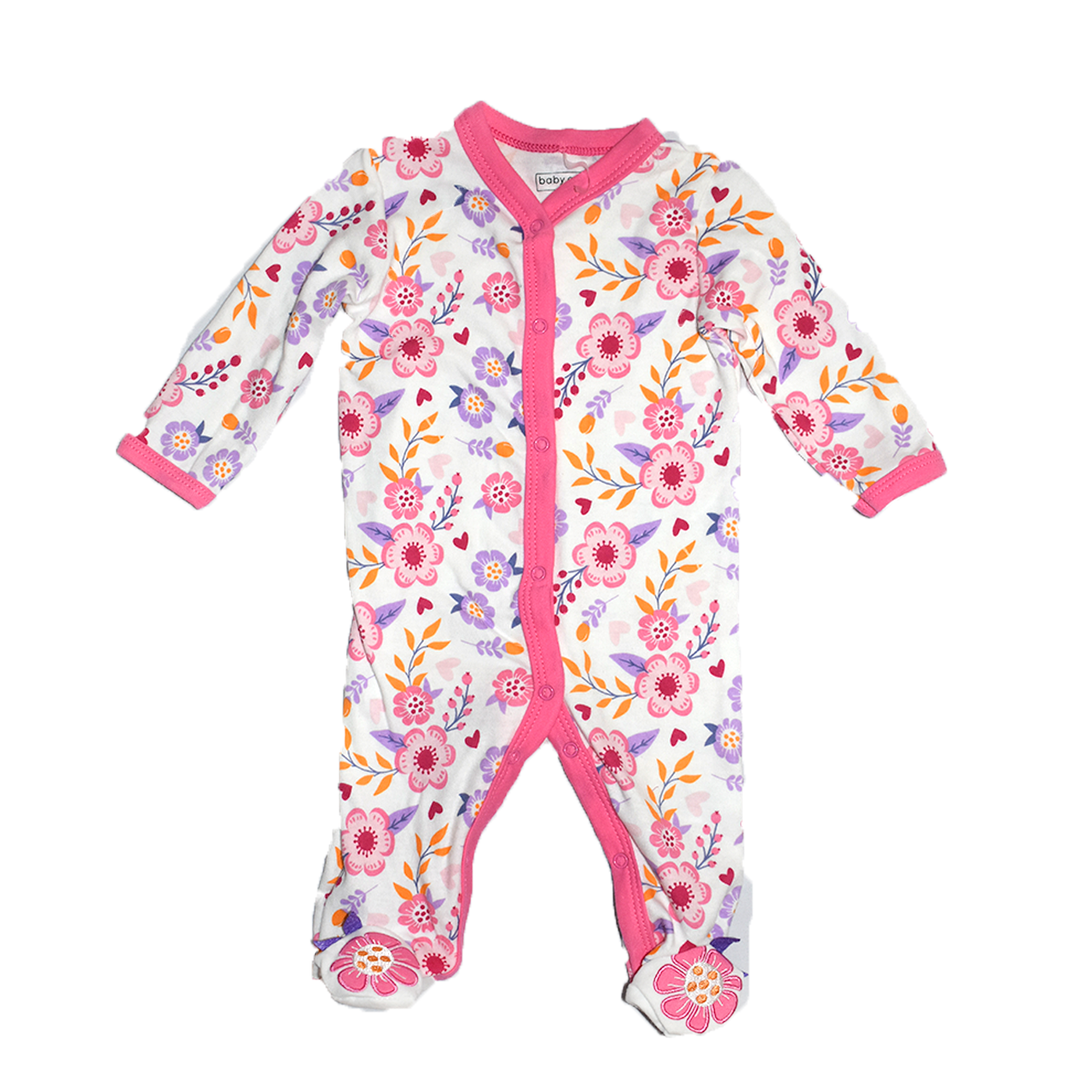 Pijama con pies Baby Gear estampado floral
