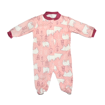 Pijama con pies Chick Pea enguatada estampado ovejas rosada