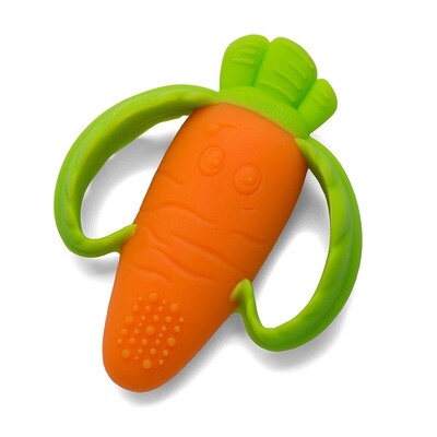 Mordedor Infantino de silicón con textura zanahoria multicolor