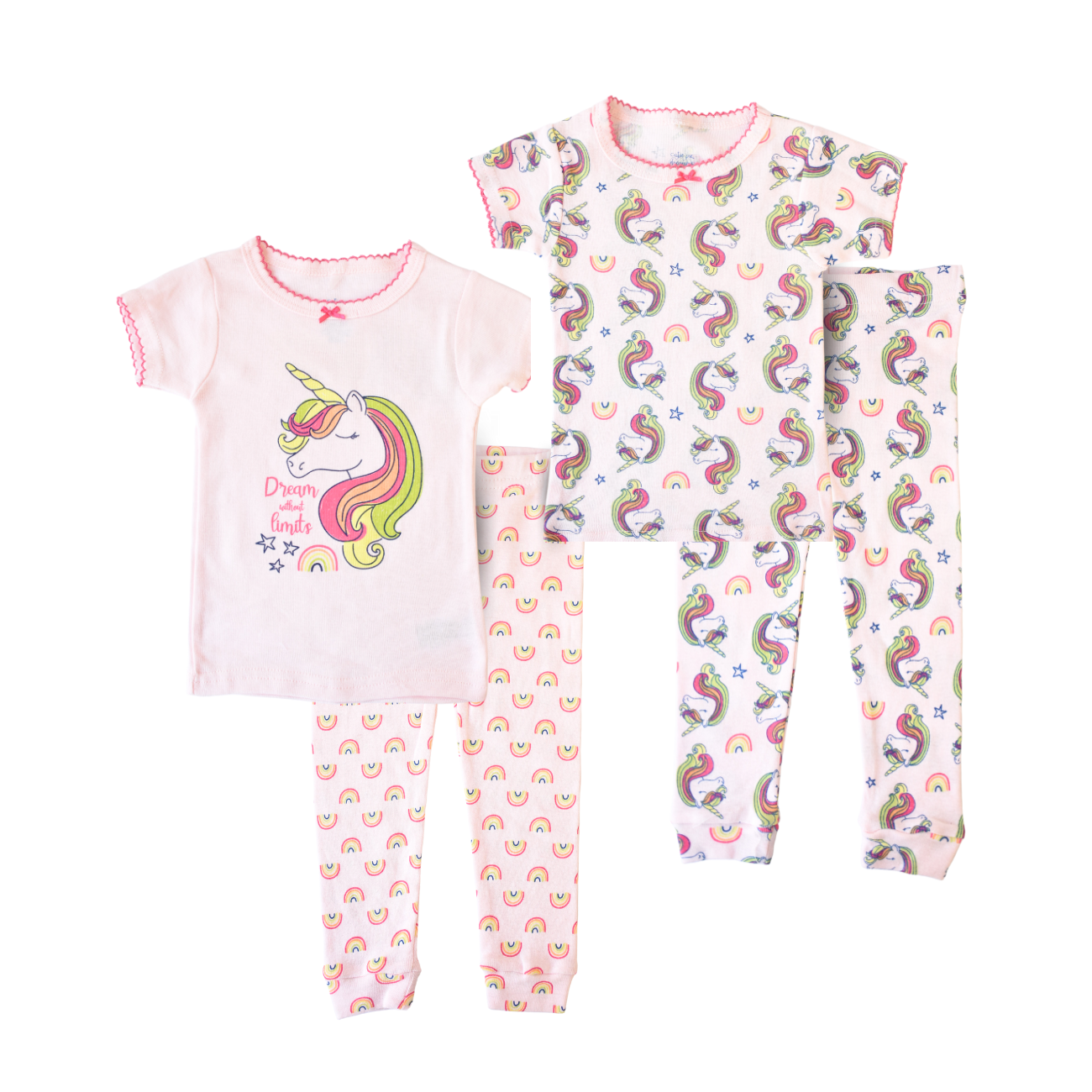 Cutie Pie Set de 2 pijamas estampado unicornio rosado