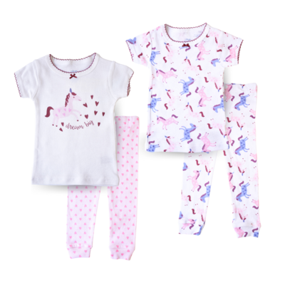 Set de 2 pijamas Cutie Pie estampado caballo rosado