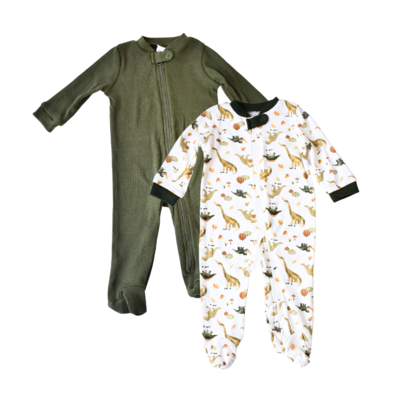Pijama con pies Kyle & Deena lisa y estampada dinosaurios multicolor