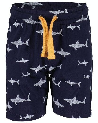 Shorts Blue Seven con elástico y pita en la cintura estampado tuburones