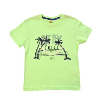 T-shirt People manga corta estampado palmera verde niño
