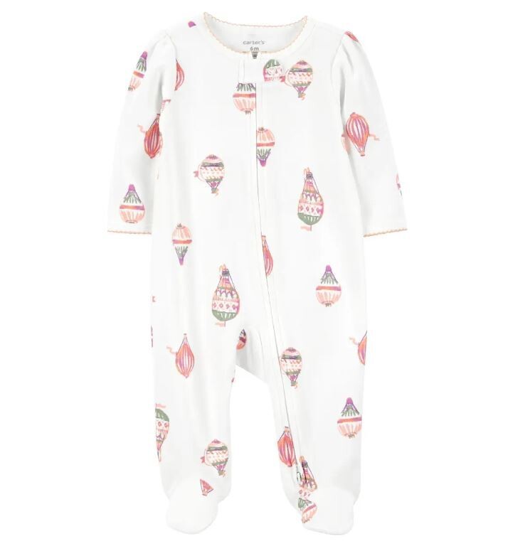 Carters Baby Pijama de algodón blanca estampada niña