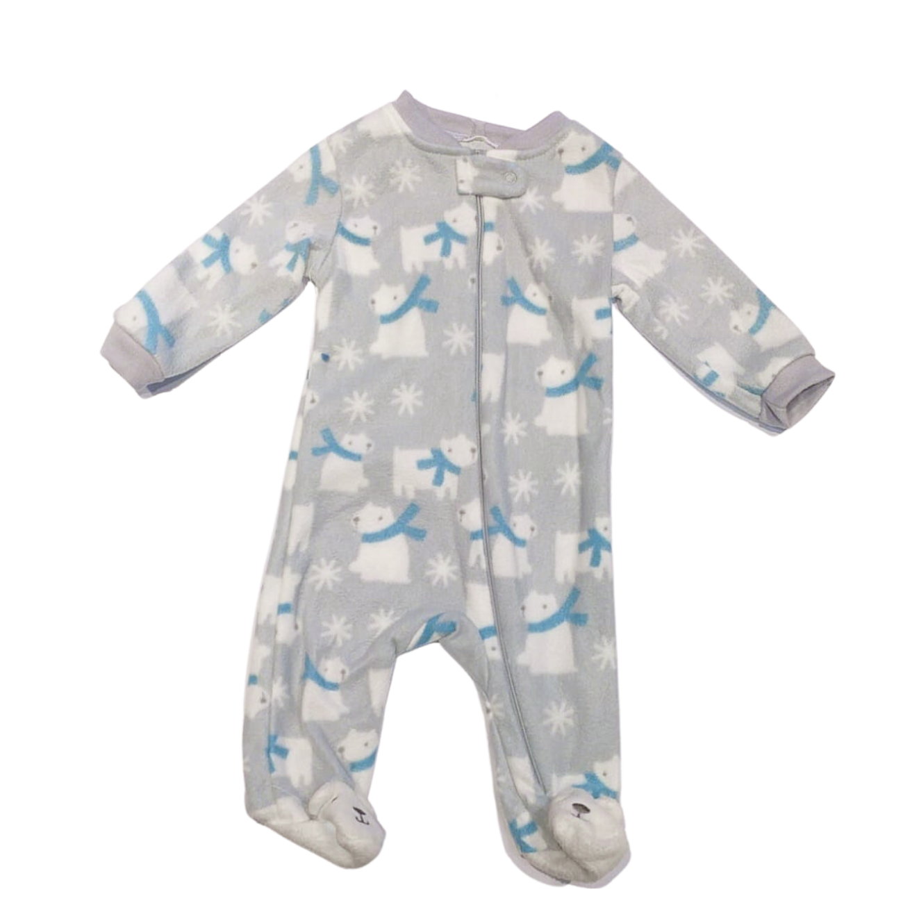 Baby Gear Pijama con pies y zipper estampado osos gris niño