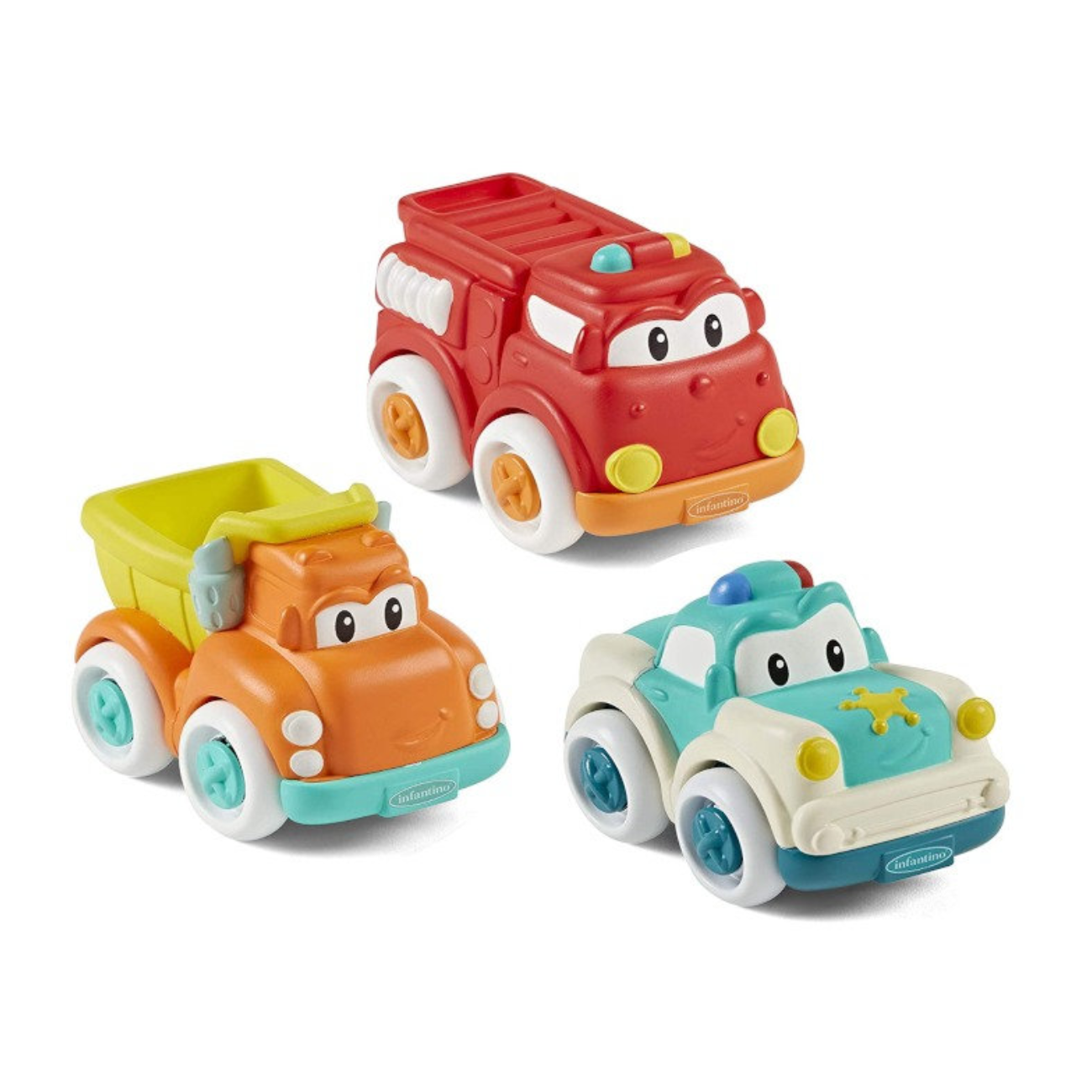 Infantino - Juguete set de 3 camiones