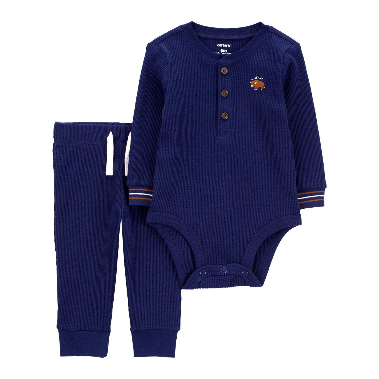 Carters Baby Conjunto body manga larga y pantalón azul