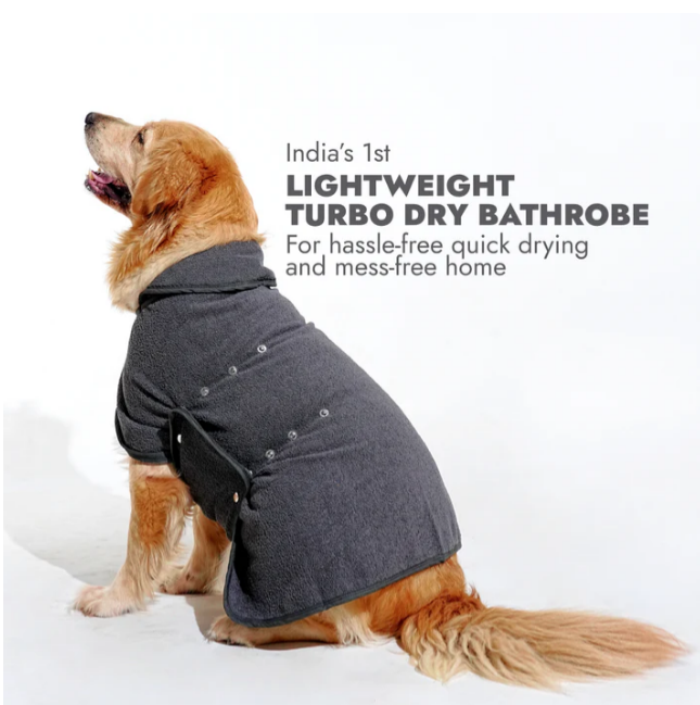 India’s 1st Lightweight Turbo Dry Bathrobe - Grey