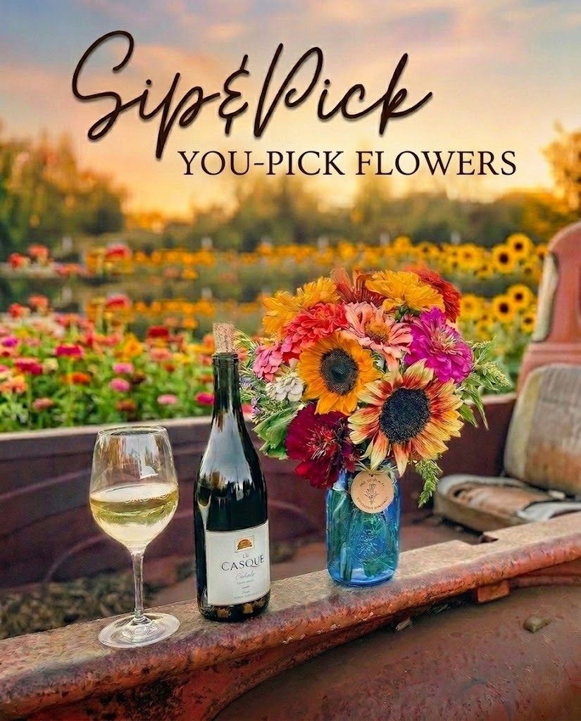 Sip &amp; Pick at The Flower Farm September 18th 6-8 pm