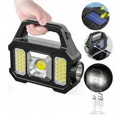 Solar Portable Lamp with Rechargeable Battery كشاف مخيمات محمول شحن طاقة شمسية