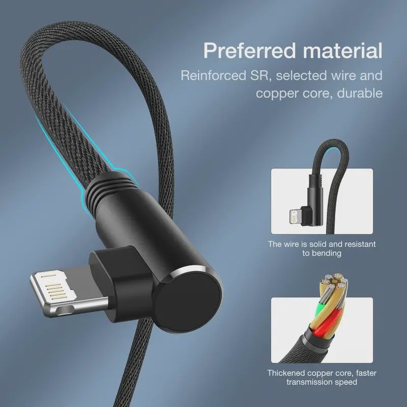 OLISHEN iPhone Fast Charging Cable 1.5m شاحن اي فون سريع 1.5متر