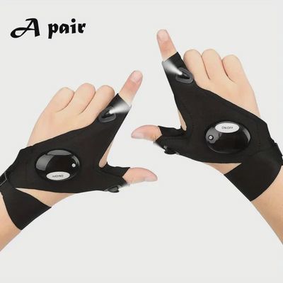 LED Flashlight Gloves قفاز مع إضاءة بطارية
