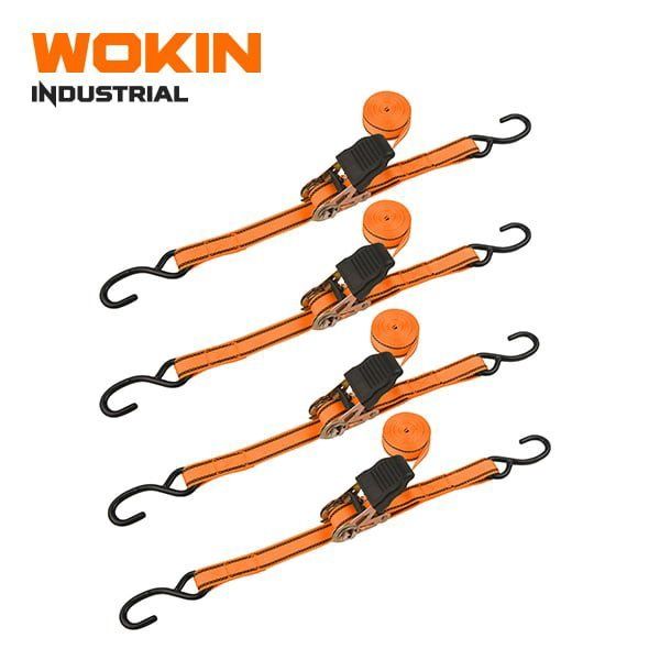 4PCS Indus. Ratchet Tie Down Set مجموعة أحزمة التثبيت 4 قطع