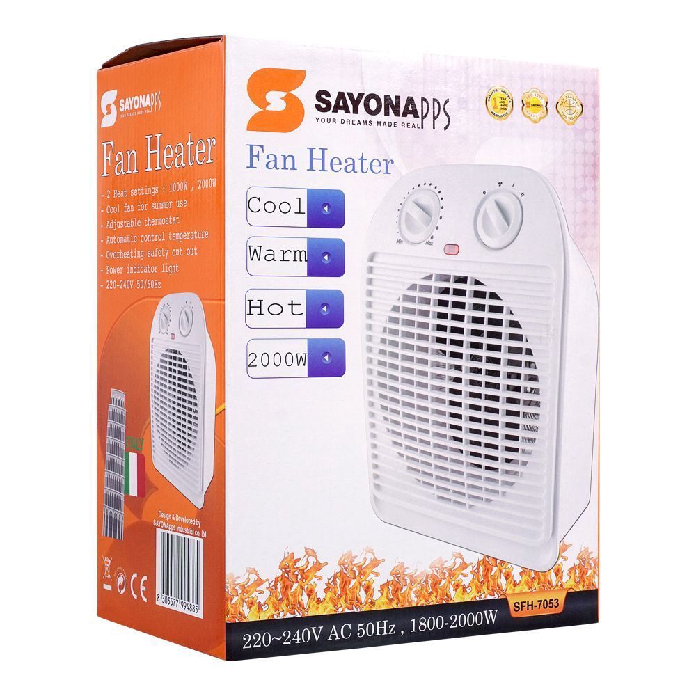 Fan Heater, 2000w