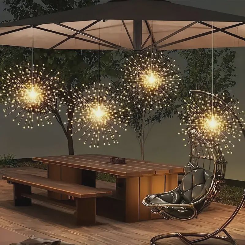 Suspended Solar Fireworks Light إضاءة زينة طاقة شمسية