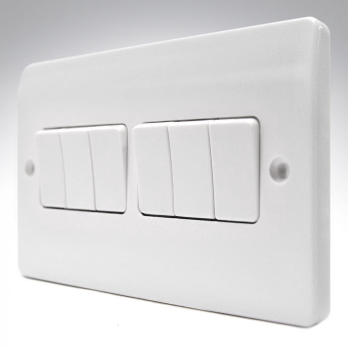 SWITCH 6 GANG 1WAY MD-HWD5036 سويتش 6ازرار