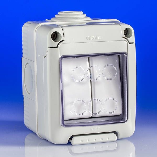 Weatherproof switch 2 gang بلاك مطري 2مفتاح