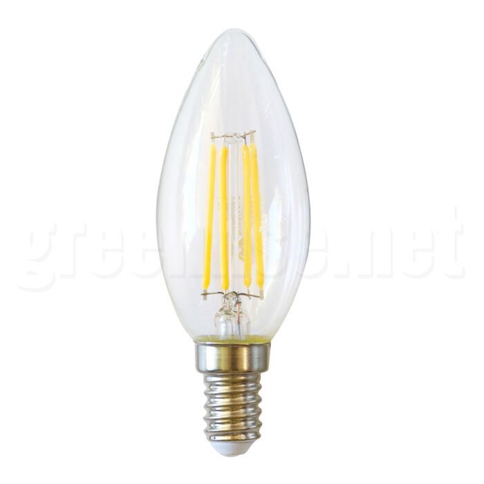 Clear Glass Led candle bulb w/w E14 4w  لمبة شمعة ليد  شفاف وورم