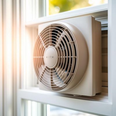 Window ventilation fan install. تركيب مروحة
