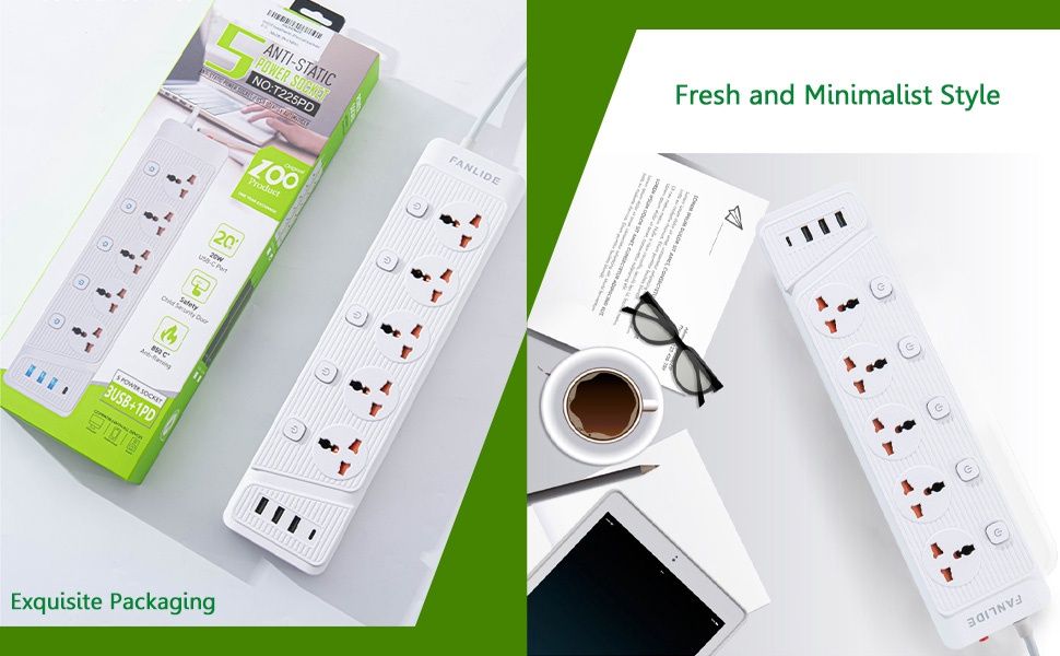4 POWER SOCKET 4 USB مقبس طاقة 4 منافذ