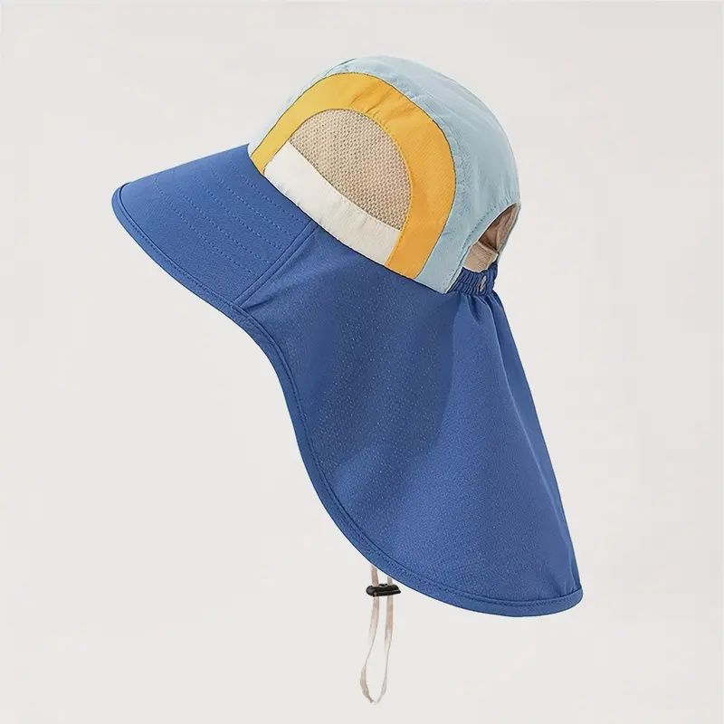 Sun Hat with Neck Flap قبعة للأطفال, Colour: Dark Blue