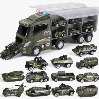 12-in-1 Transport Truck Carrier Set, Style: Military